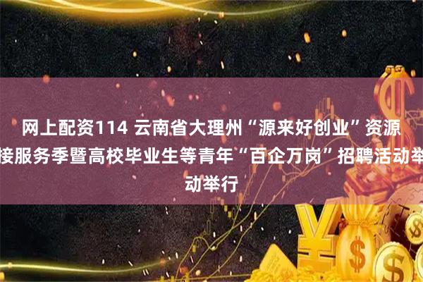 网上配资114 云南省大理州“源来好创业”资源对接服务季暨高校毕业生等青年“百企万岗”招聘活动举行